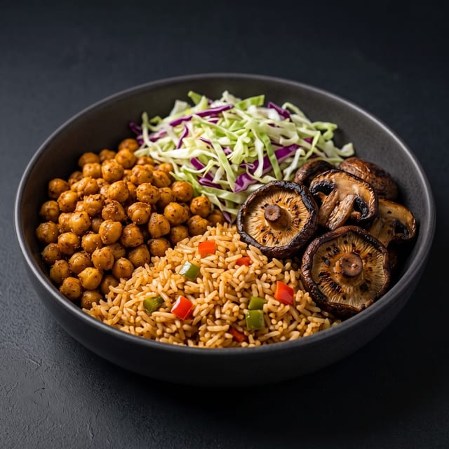 Fire-Roasted Mushroom & Chickpea Bowl.