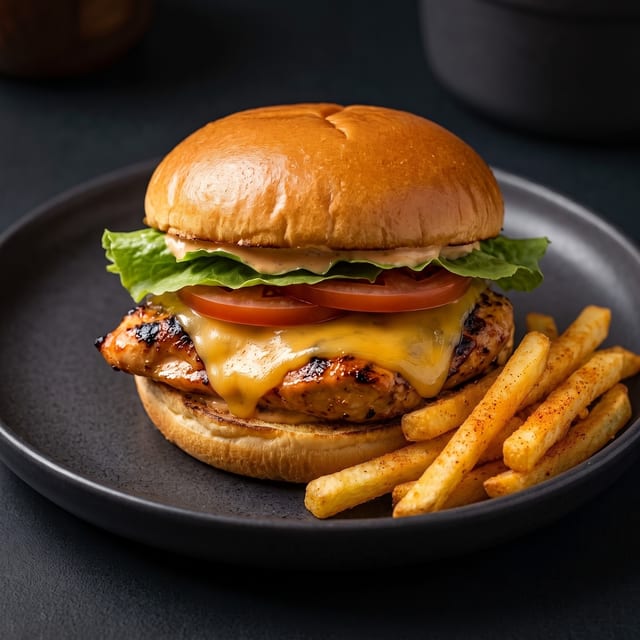 Peri-Peri Chicken Burger Plate.